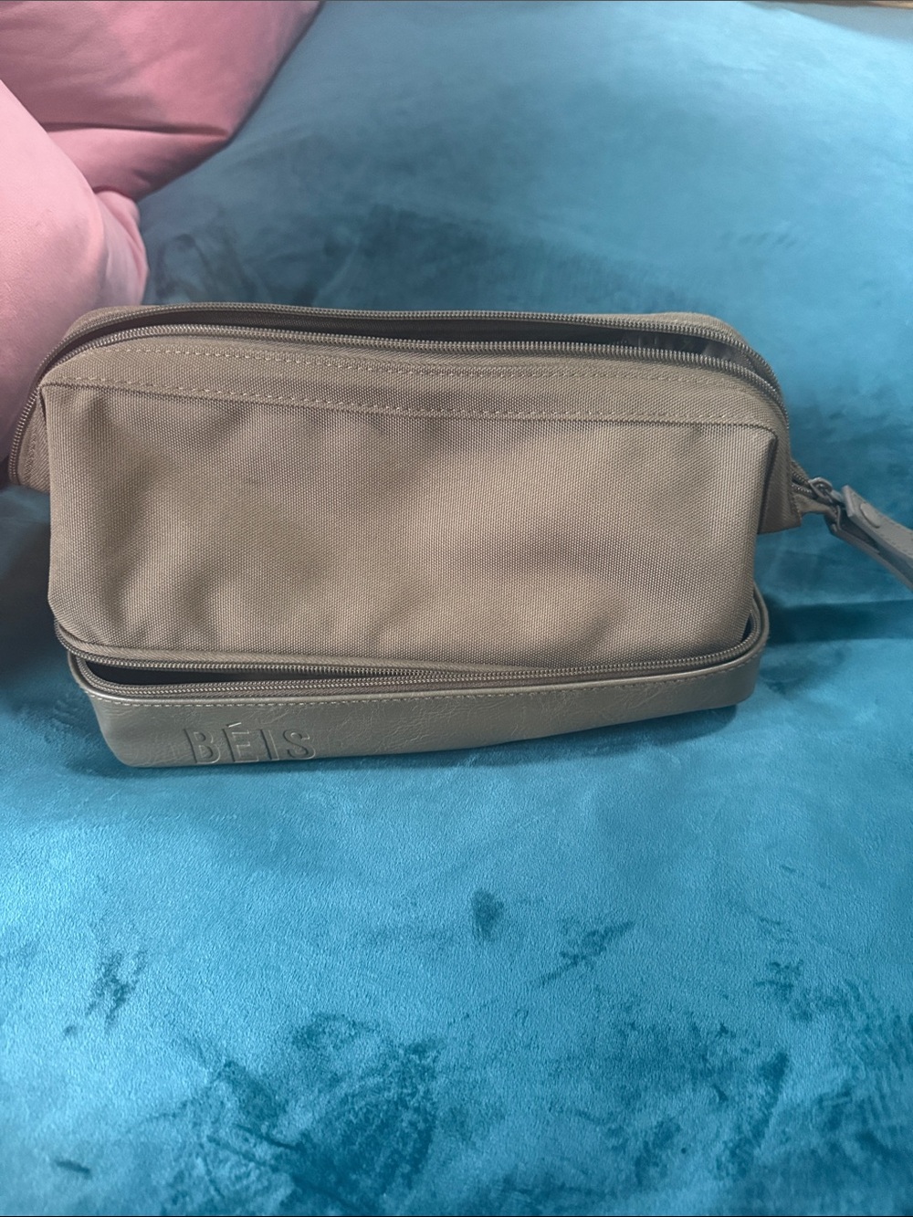BEIS Dopp Toiletry Kit with Dual Zip Compartments in Olive